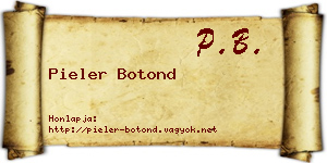 Pieler Botond névjegykártya